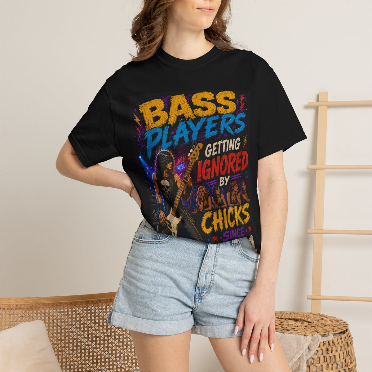 Bass Players Getting Ignored by Chicks T-Shirt | Vintage Rock Bassist 1951