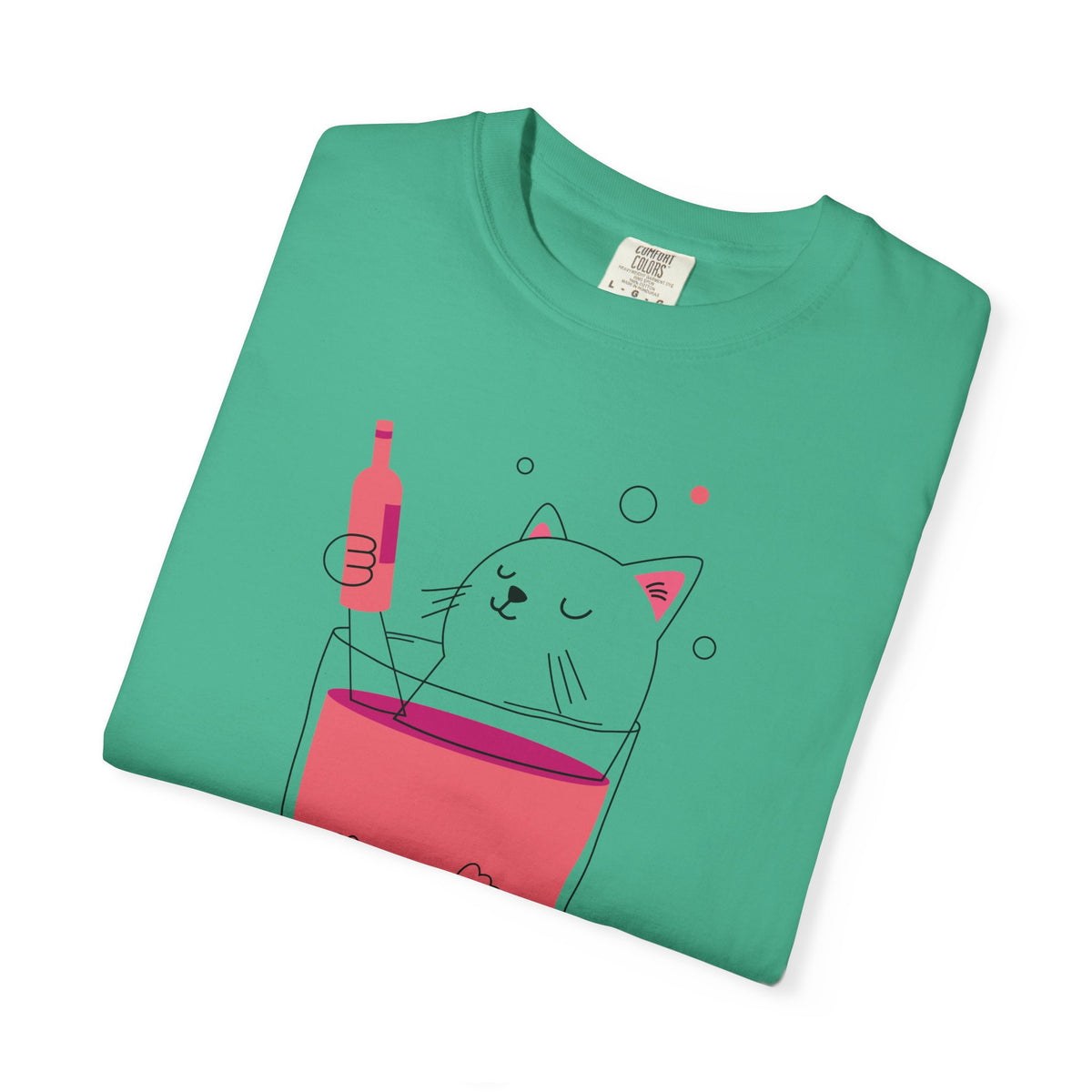 Cat in Wine Glass T-shirt | be good do good design