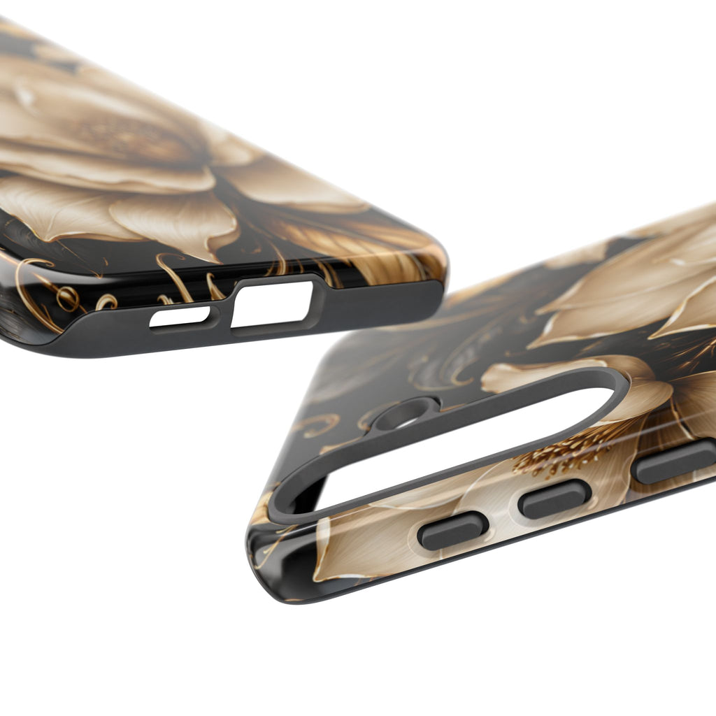 Floral Tough Case — Elegant Gold Magnolia Phone Case