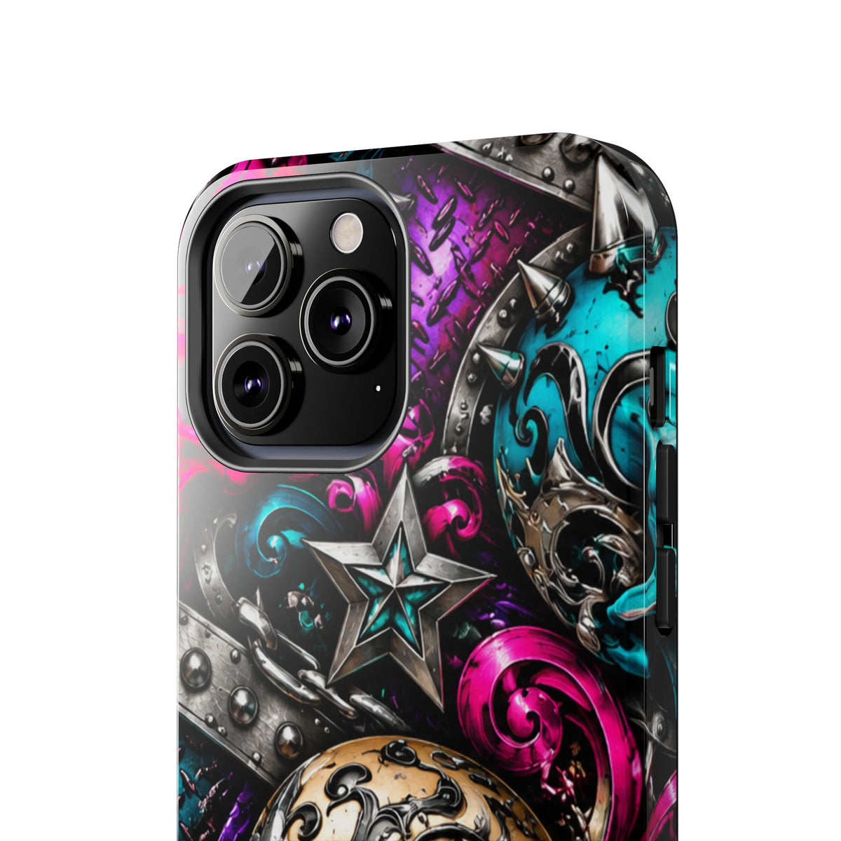 Skull & Stars Tough Phone Case | Colorful Gothic Skull Phone Case