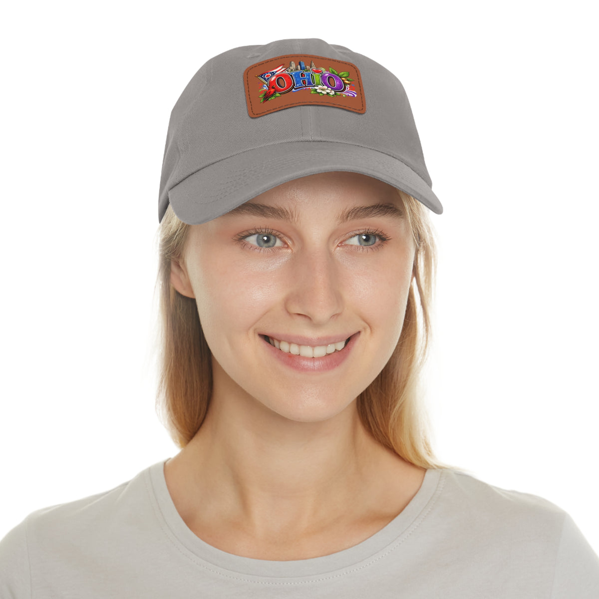 Ohio Patch Dad Hat | Leather Rectangle State Patch