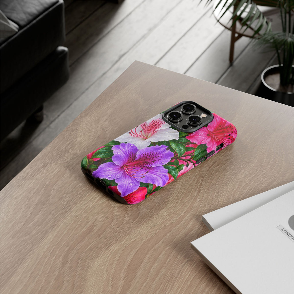 Floral Azalea Phone Case — Vibrant Pink & Purple Blossom Protection
