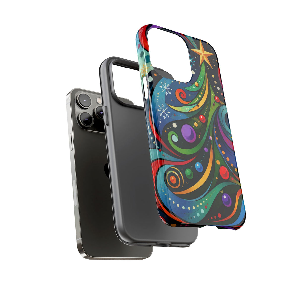 Colorful Swirl Christmas Tree Tough Phone Case