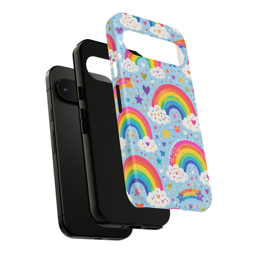Rainbow Clouds Phone Case — Cute Pastel Rainbow Pattern Tough Case