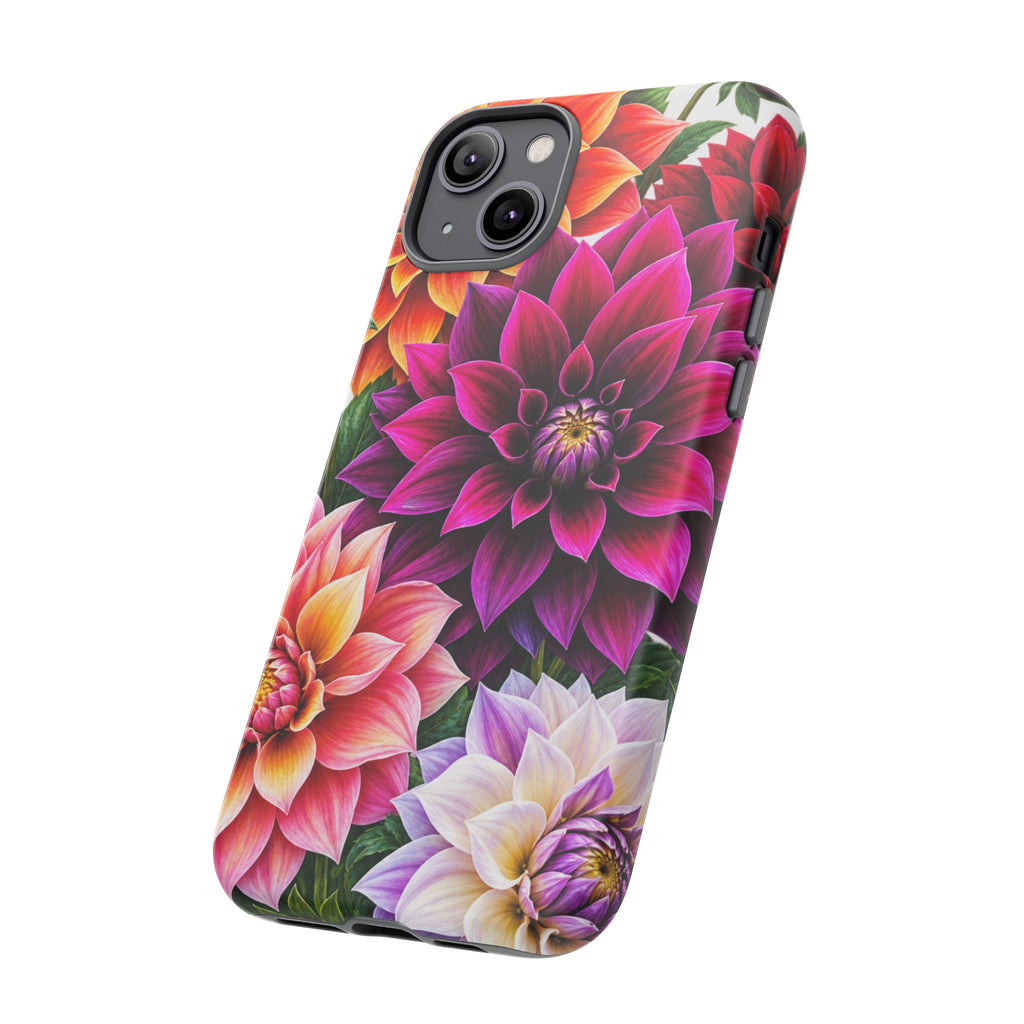 Floral Dahlia Tough Phone Case — Vibrant Protective Floral Phone Cover