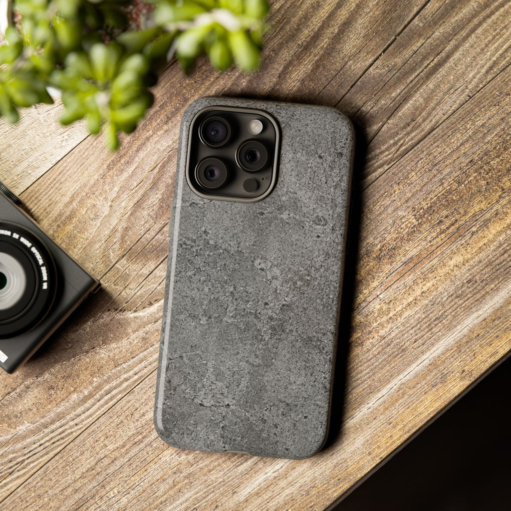 Concrete Texture Phone Case — Rugged Grey Protective iPhone Cover