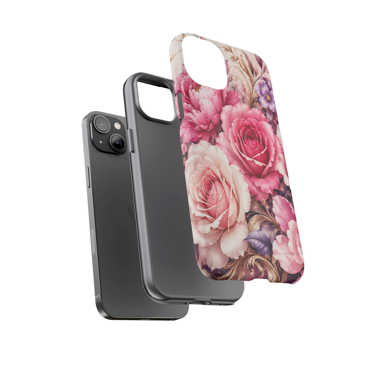 Pink Vintage Roses phone case | floral iPhone cover