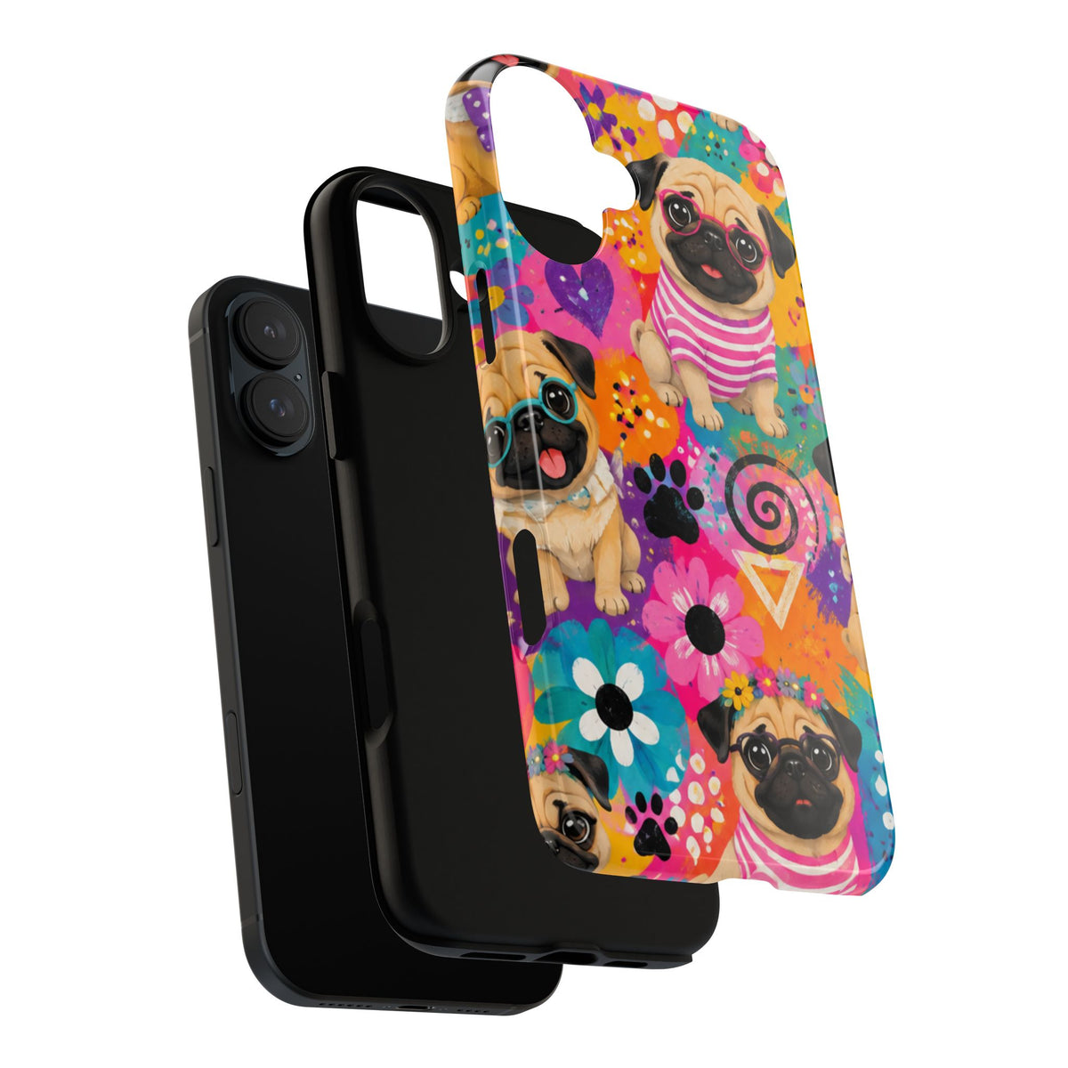 Pug Pop Art Phone Case — Colorful Pug Pattern Tough Case