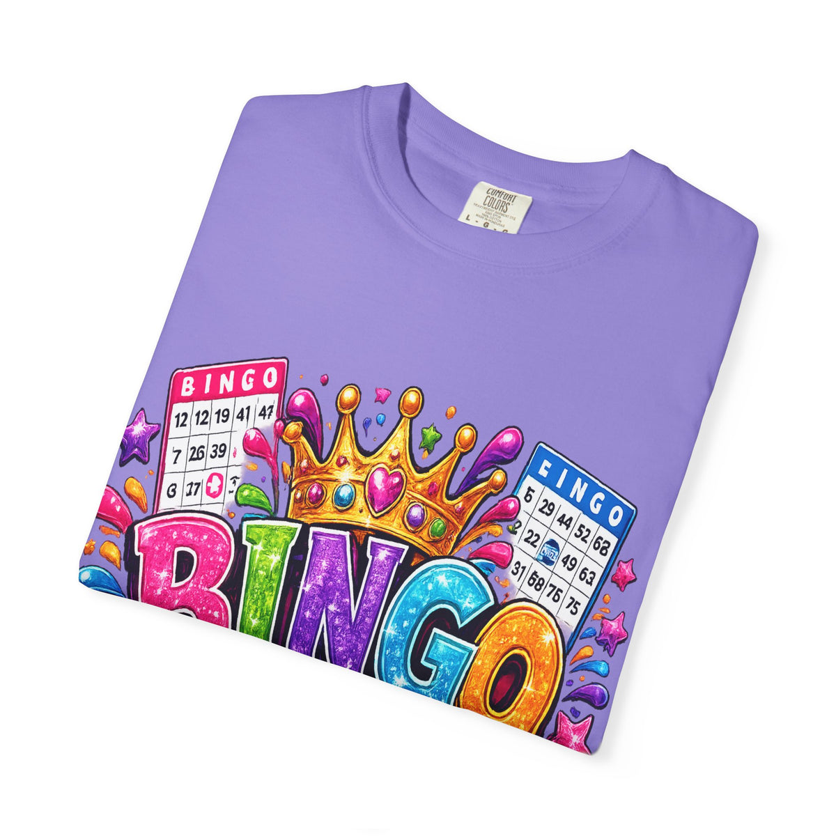 Bingo Queen T-shirt | Colorful Crown Bingo Balls Design