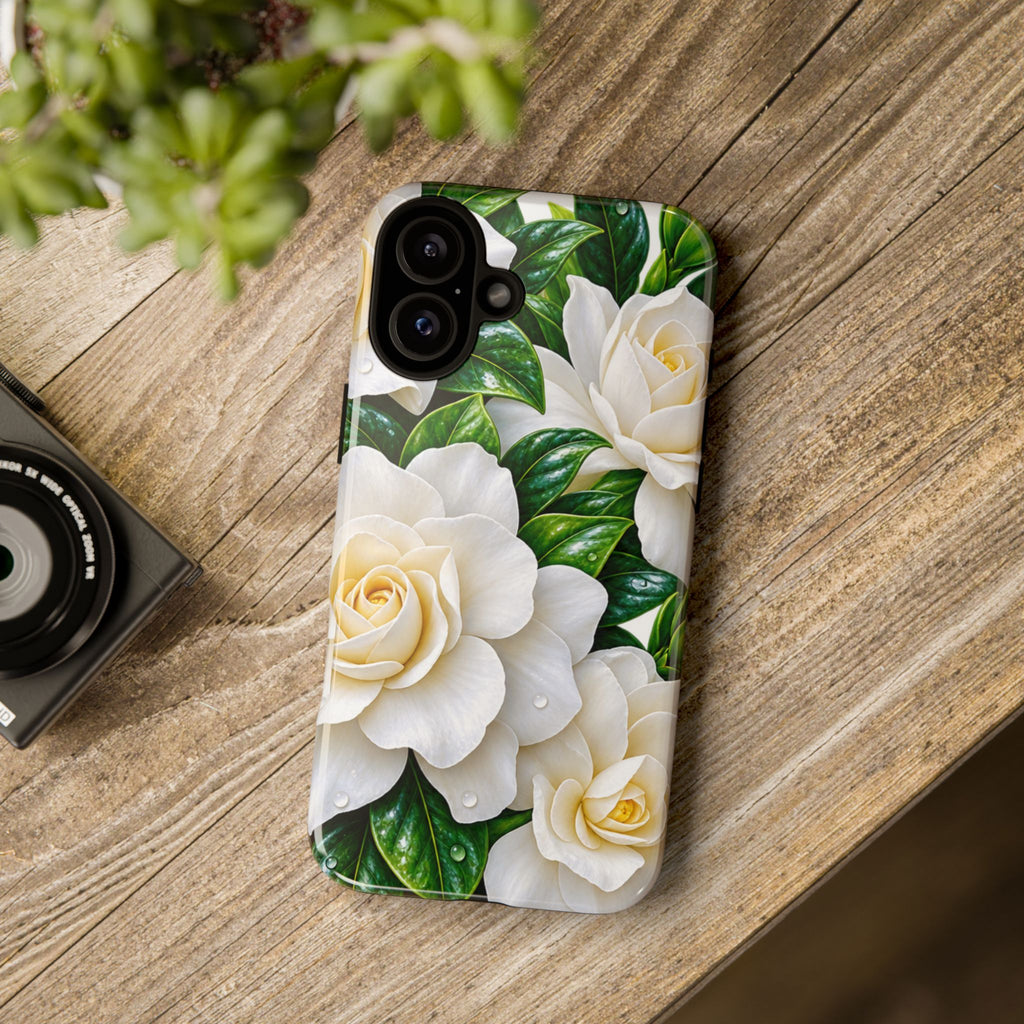 Floral Camellia Tough Case — White Gardenia Phone Cover