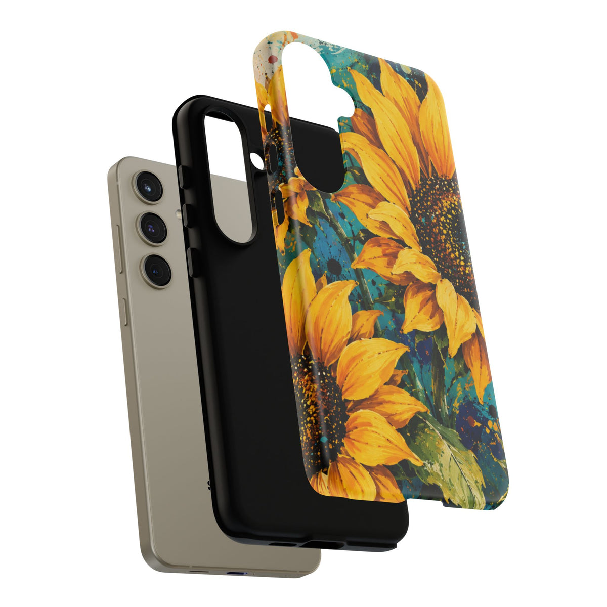 Sunflower Art Phone Case — Vibrant Yellow Floral Tough Case
