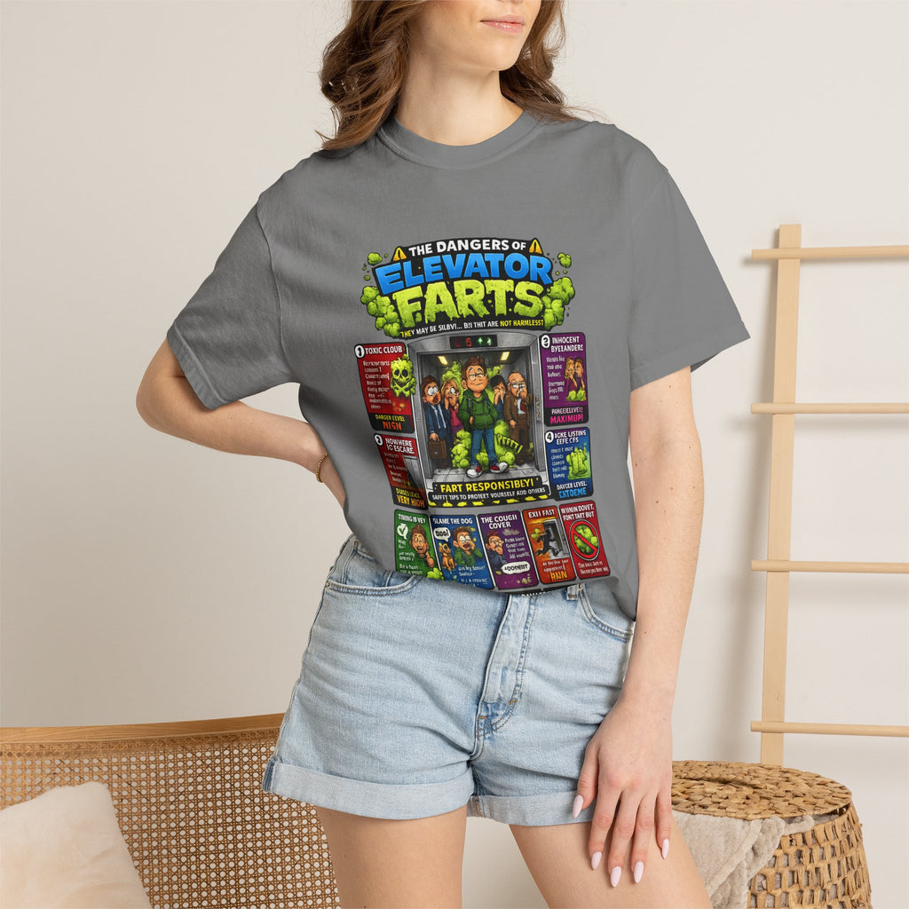Elevator Farts chart T-shirt | Funny Bathroom Humor Tee