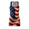 American Flag Racerback Dress — Distressed USA Patriotic All-Over Print