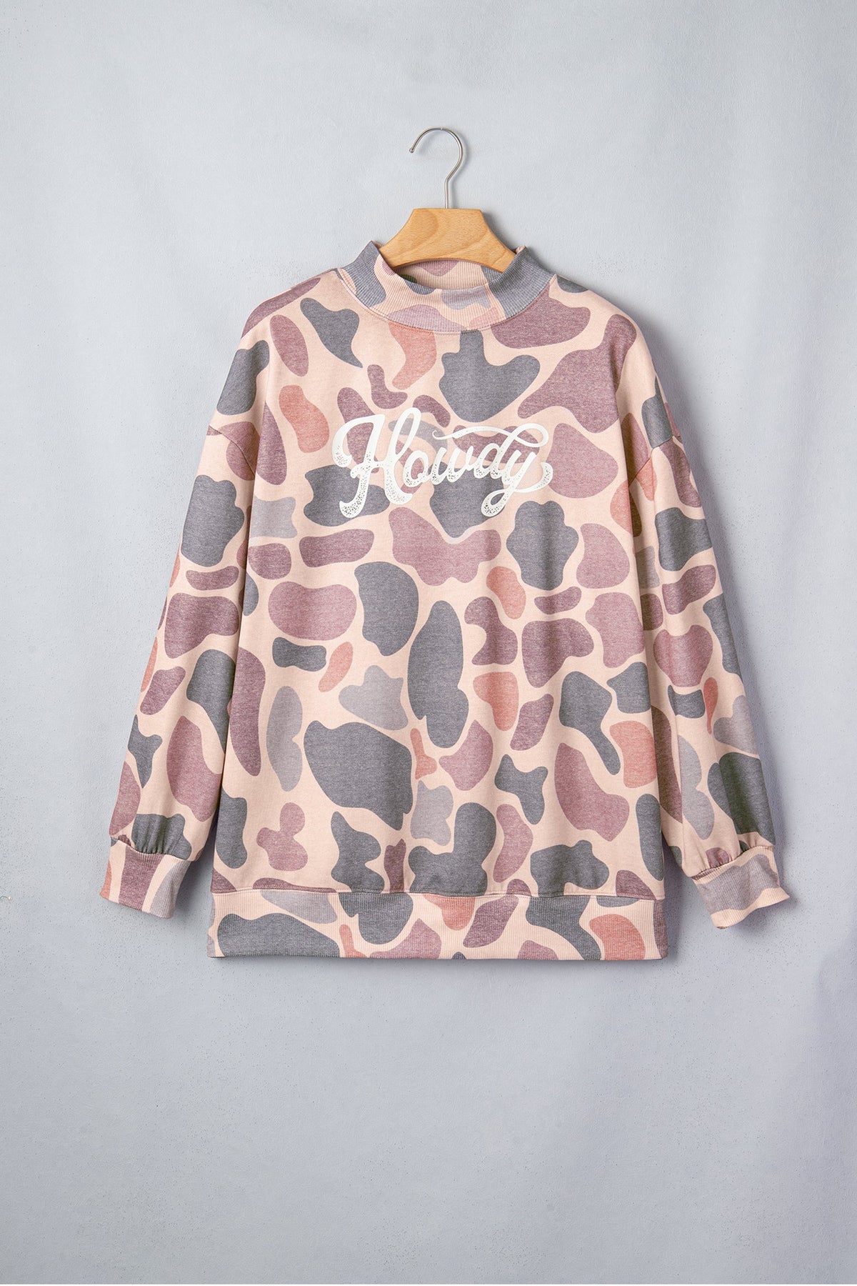 Western Howdy Camo Baggy Pullover Sweatshirt