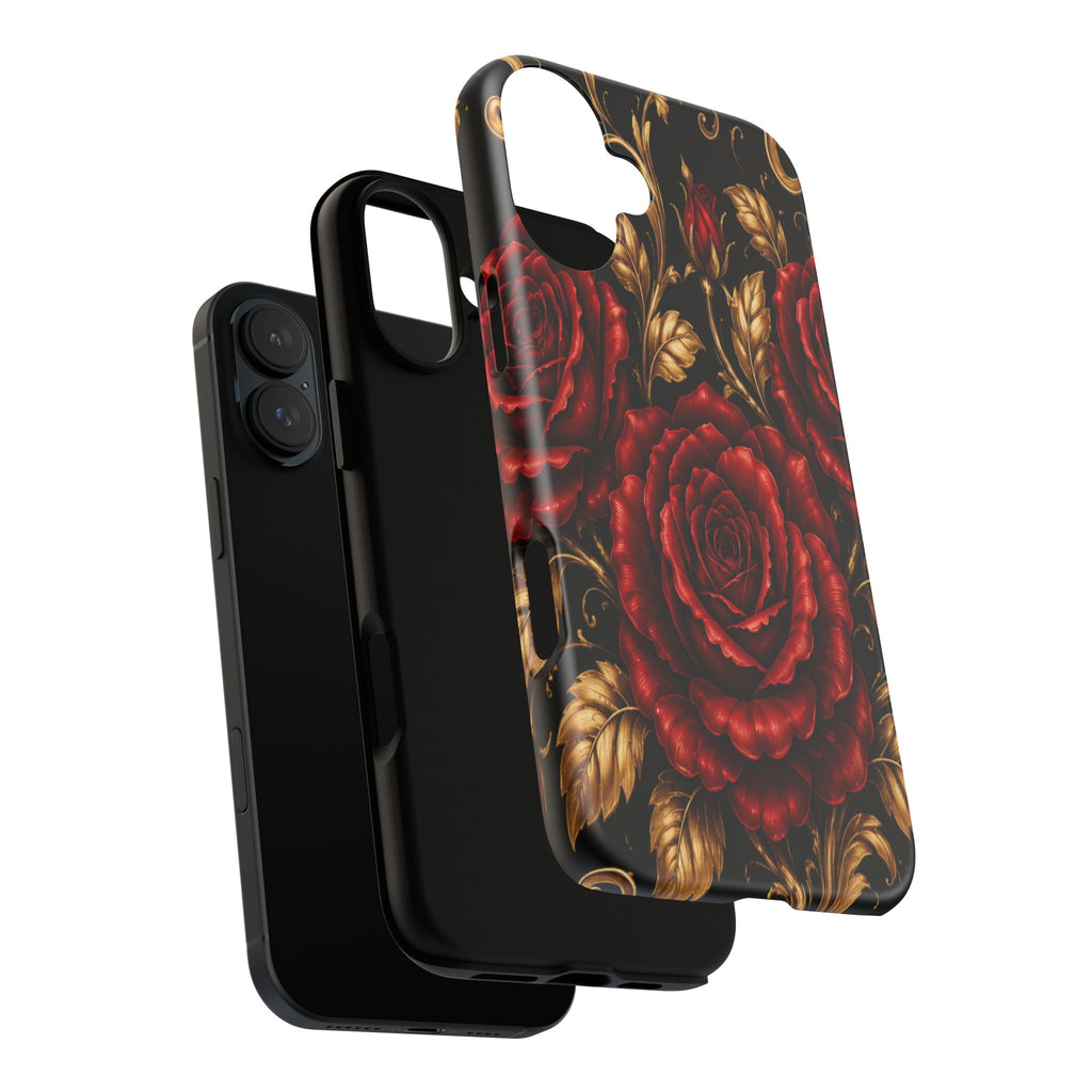 Tough Cases — Vintage Red Rose Floral Phone Case