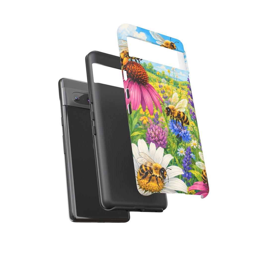 Bee Meadow Phone Case — Floral Honeybee Protective Cover