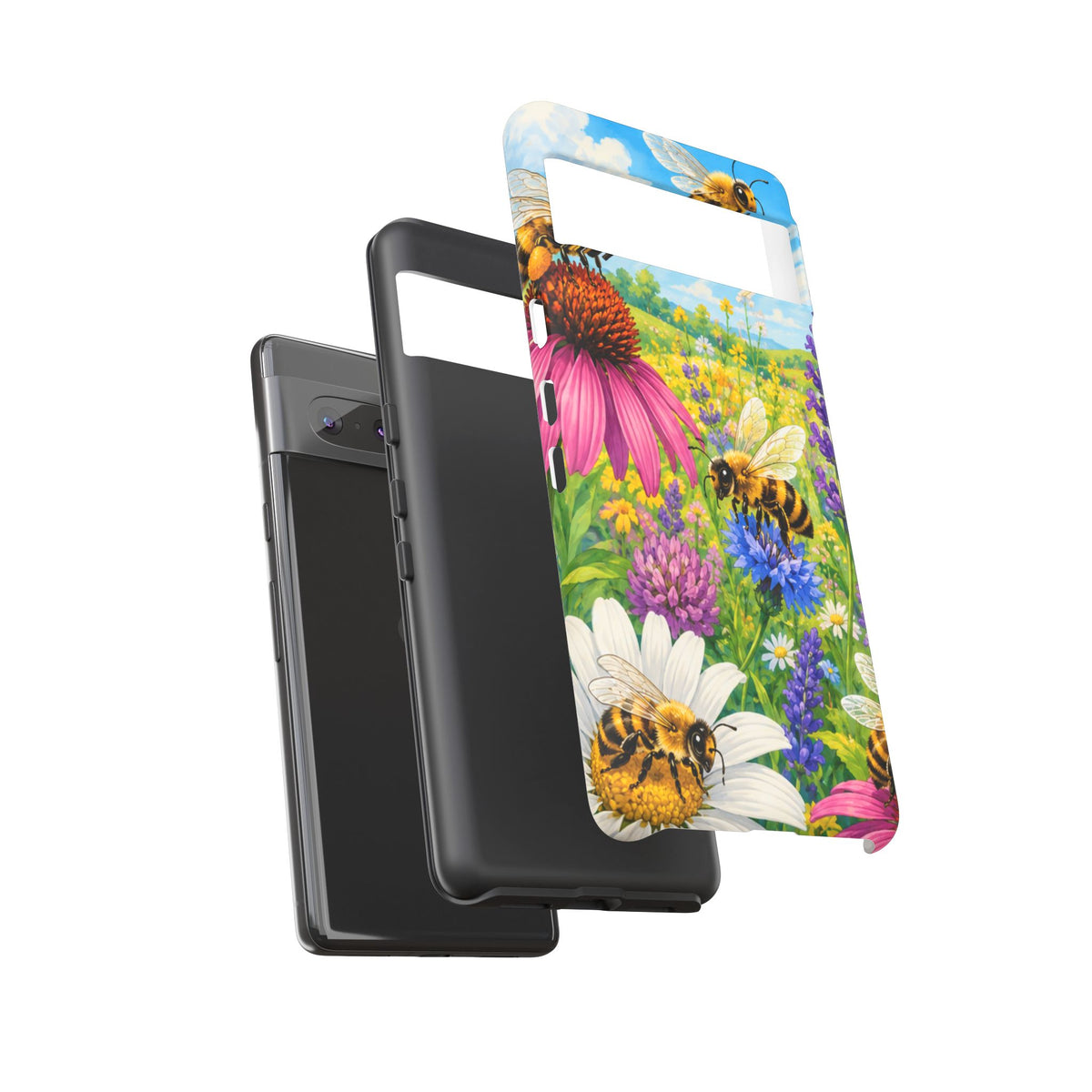 Bee Meadow Phone Case — Floral Honeybee Protective Cover
