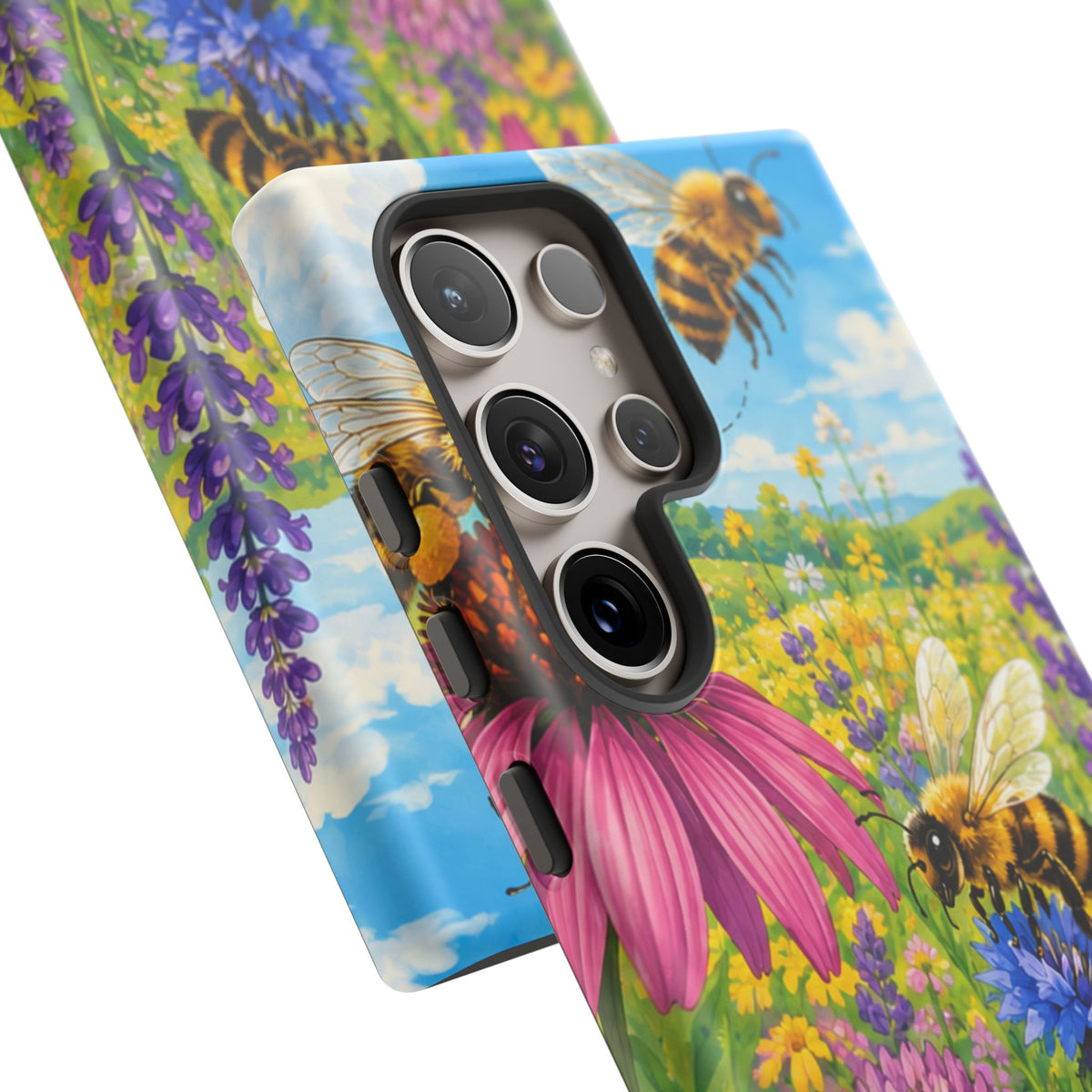 Bee Meadow Phone Case — Floral Honeybee Protective Cover