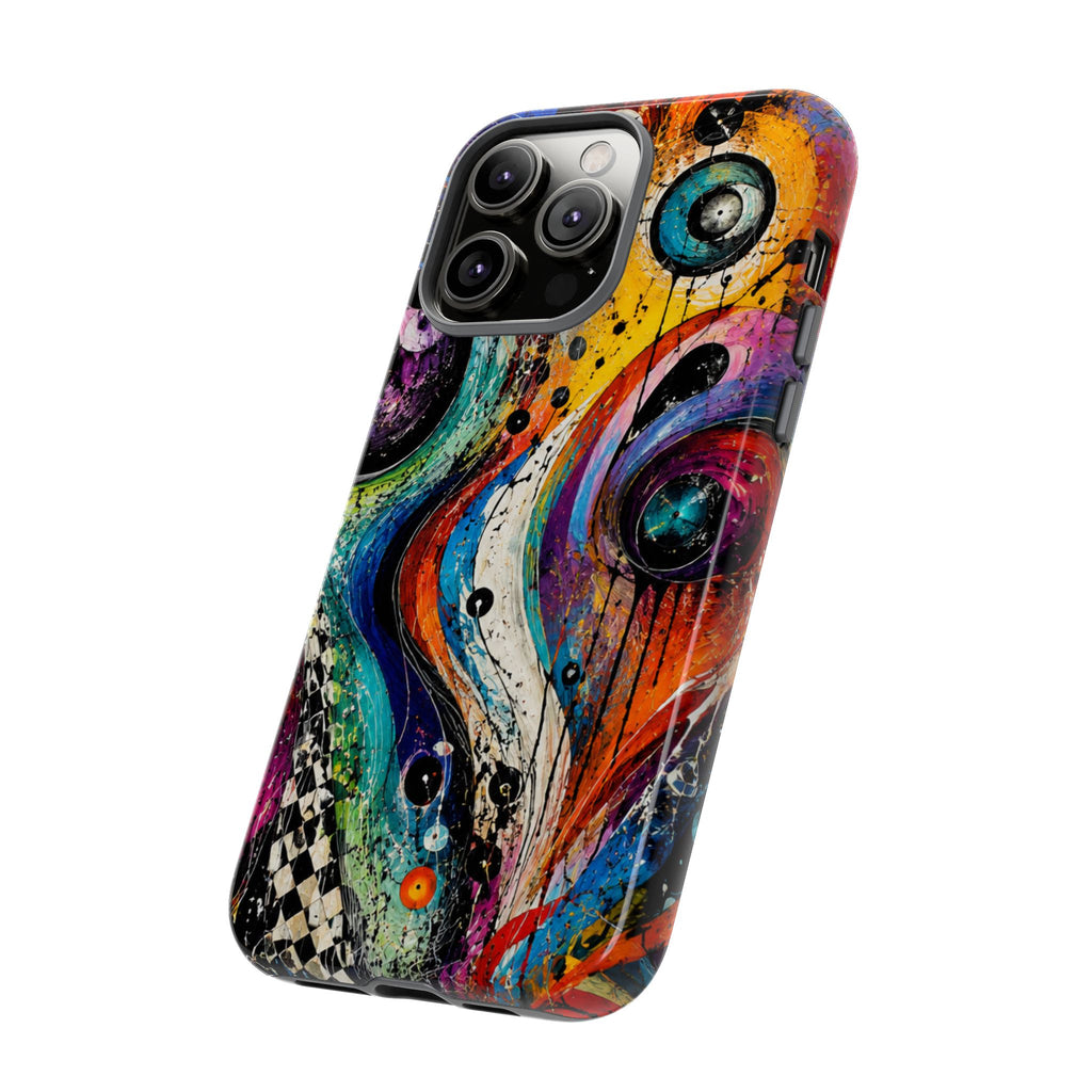 Abstract Cosmic Swirl Phone Case — Colorful Artistic iPhone Tough Case