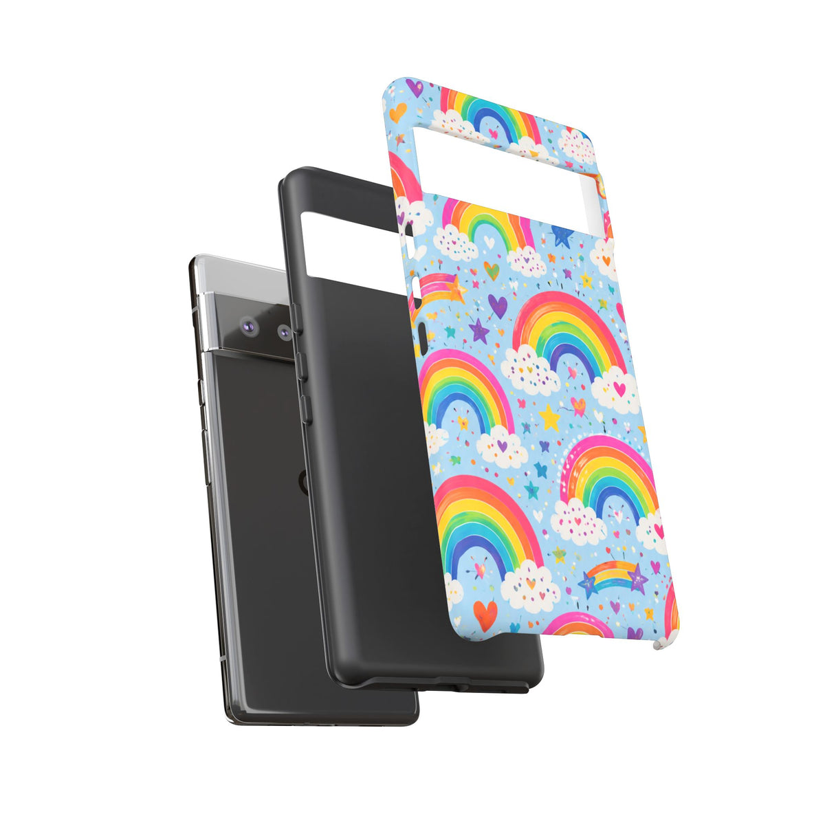 Rainbow Clouds Phone Case — Cute Pastel Rainbow Pattern Tough Case