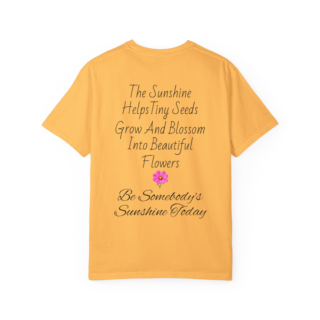 Pink Cosmos Flower T-shirt | Inspirational Back Quote