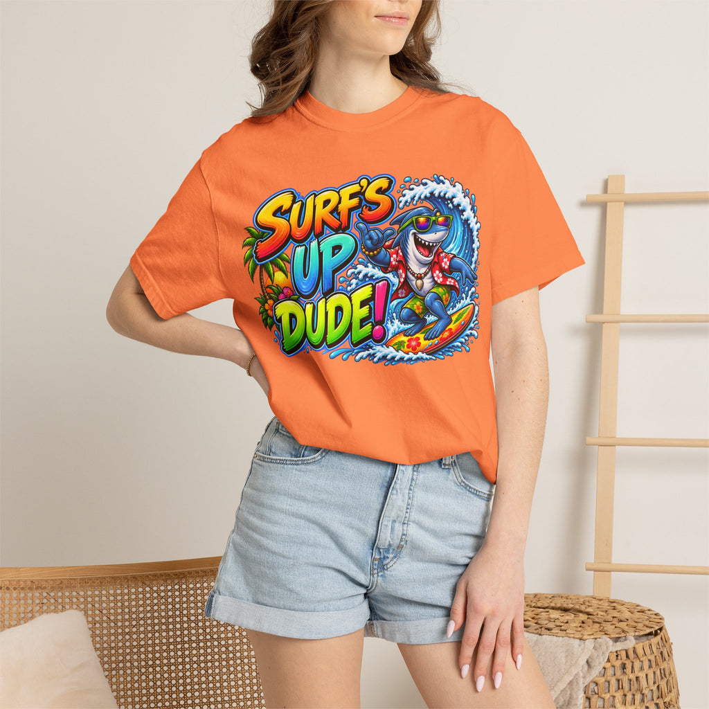 Surf's Up Dude! Surf Shark Graphic T-Shirt