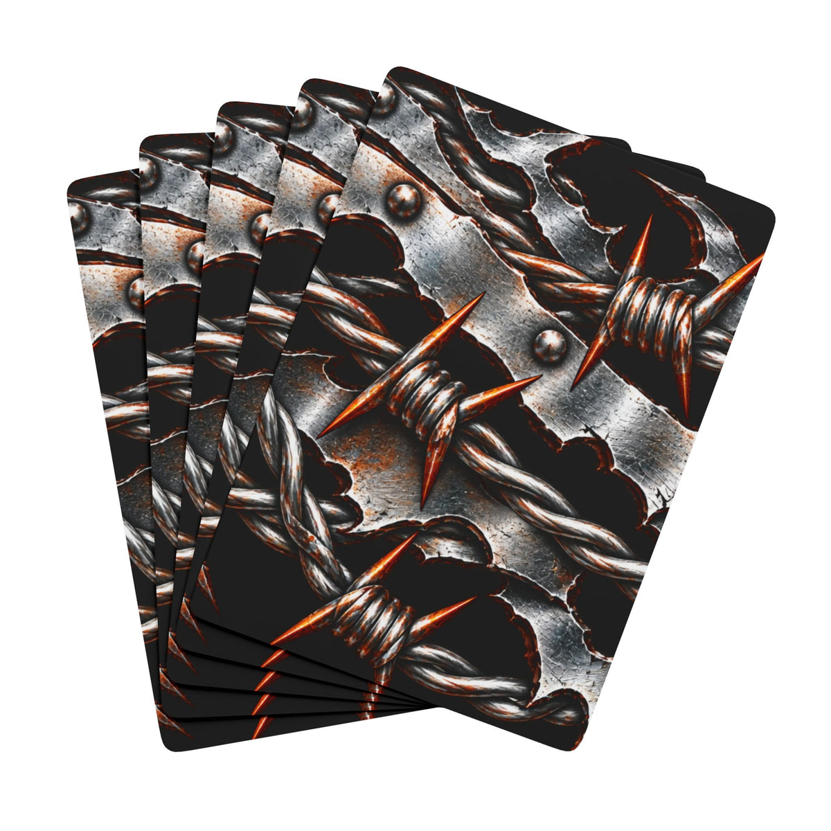 Barbed Wire Poker Playing Cards — Gothic Spade Deck for Gamers & Collectors