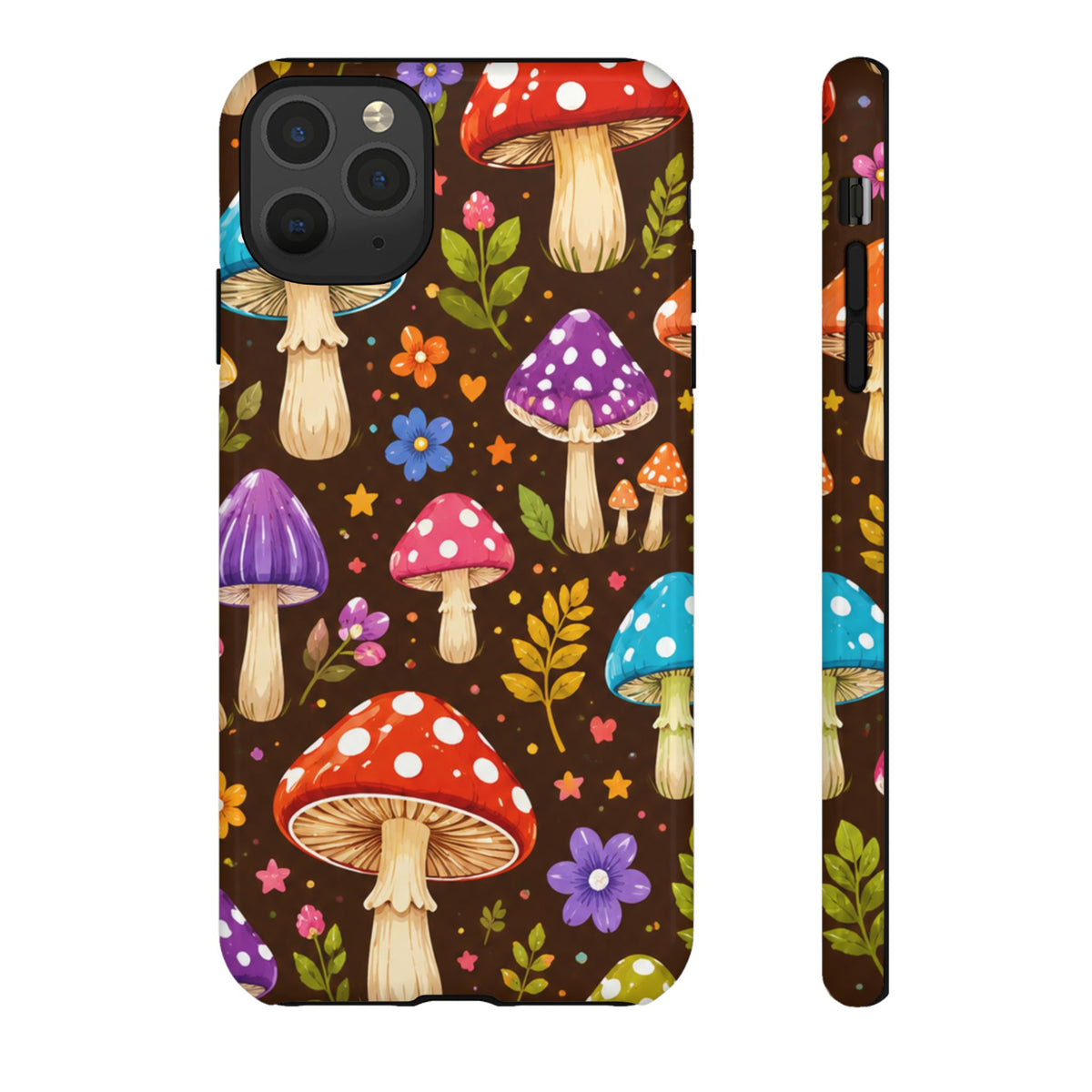 Colorful Mushroom Pattern Tough Case | Phone Cover, Woodland Fungi Design