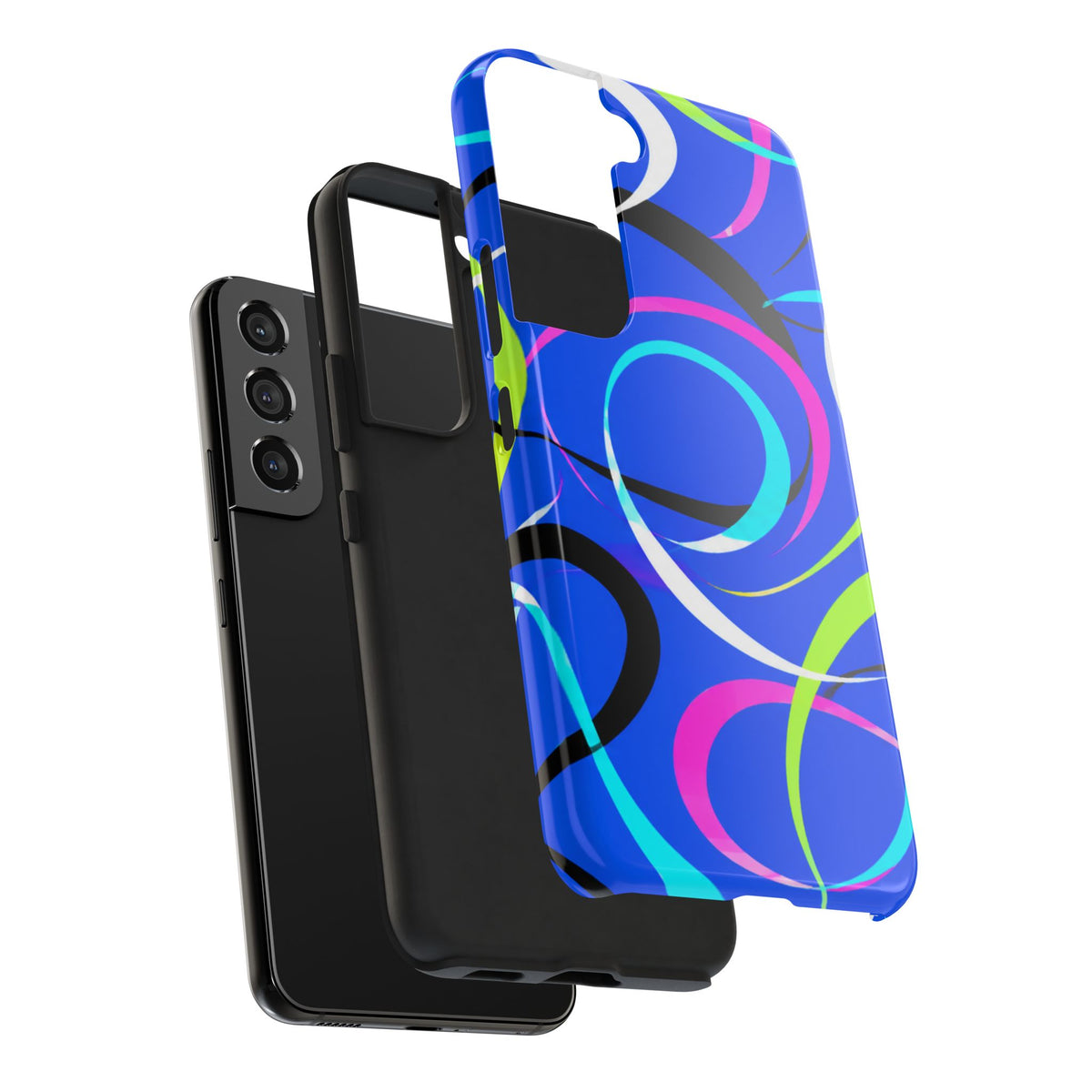 Tough Phone Case — Blue Abstract Swirl Protective Cover