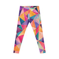Geometric Watercolor Leggings — Colorful Triangle Print Activewear