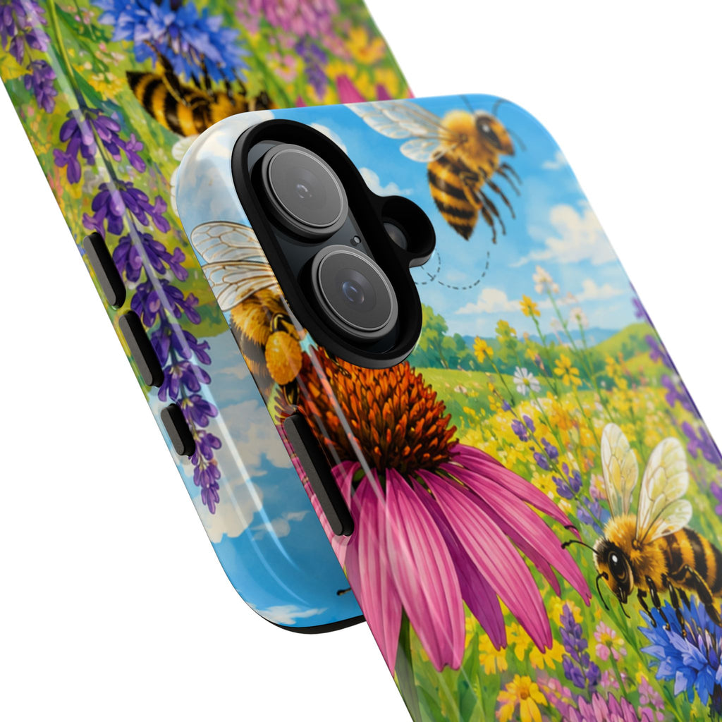Bee Meadow Phone Case — Floral Honeybee Protective Cover
