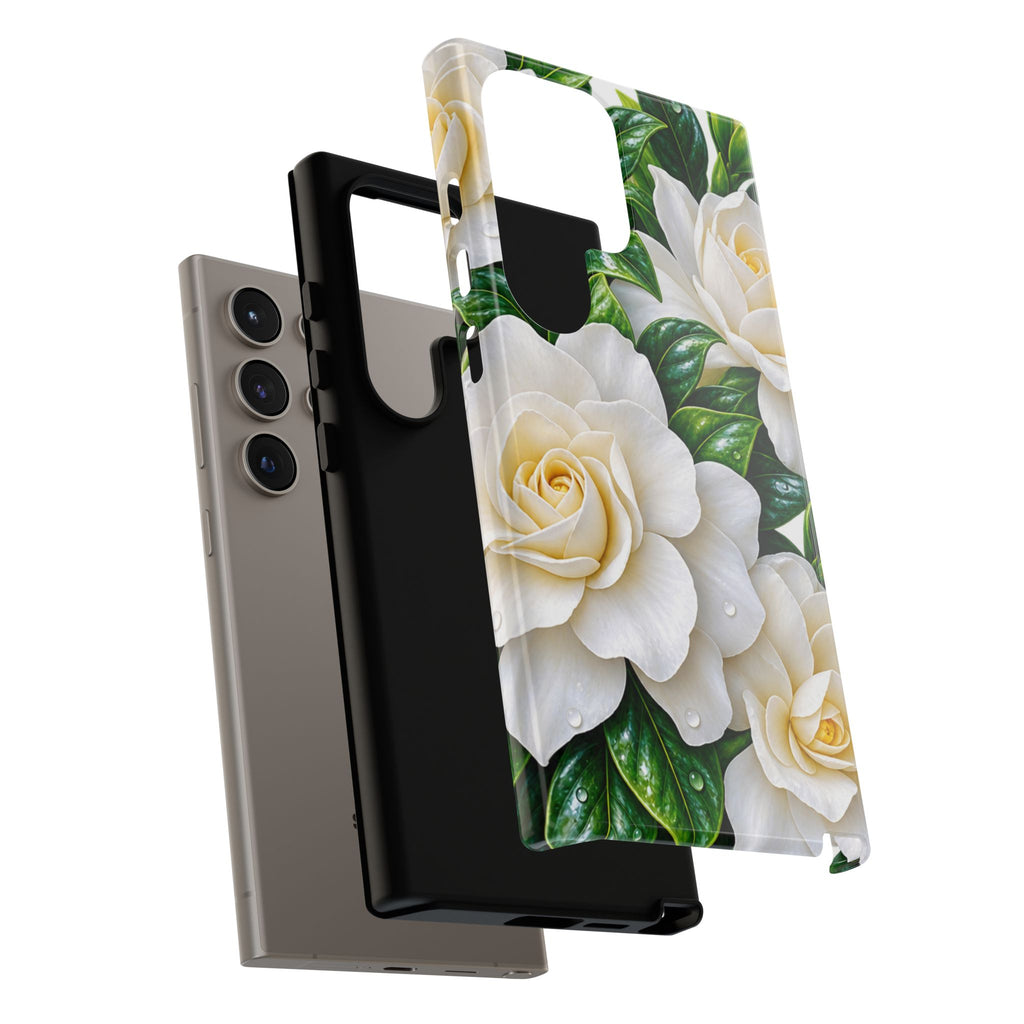 Floral Camellia Tough Case — White Gardenia Phone Cover