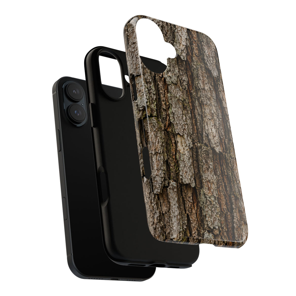 Bark Texture Phone Case - Rugged Woodland Camouflage for Nature Lovers
