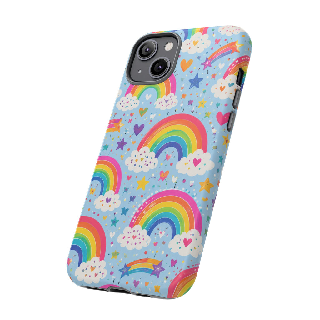 Rainbow Clouds Phone Case — Cute Pastel Rainbow Pattern Tough Case