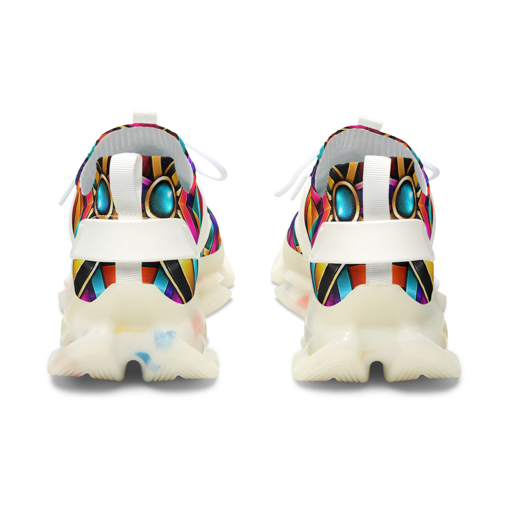 Colorful Geometric Pattern Sneakers | Women's Mesh Sneakers