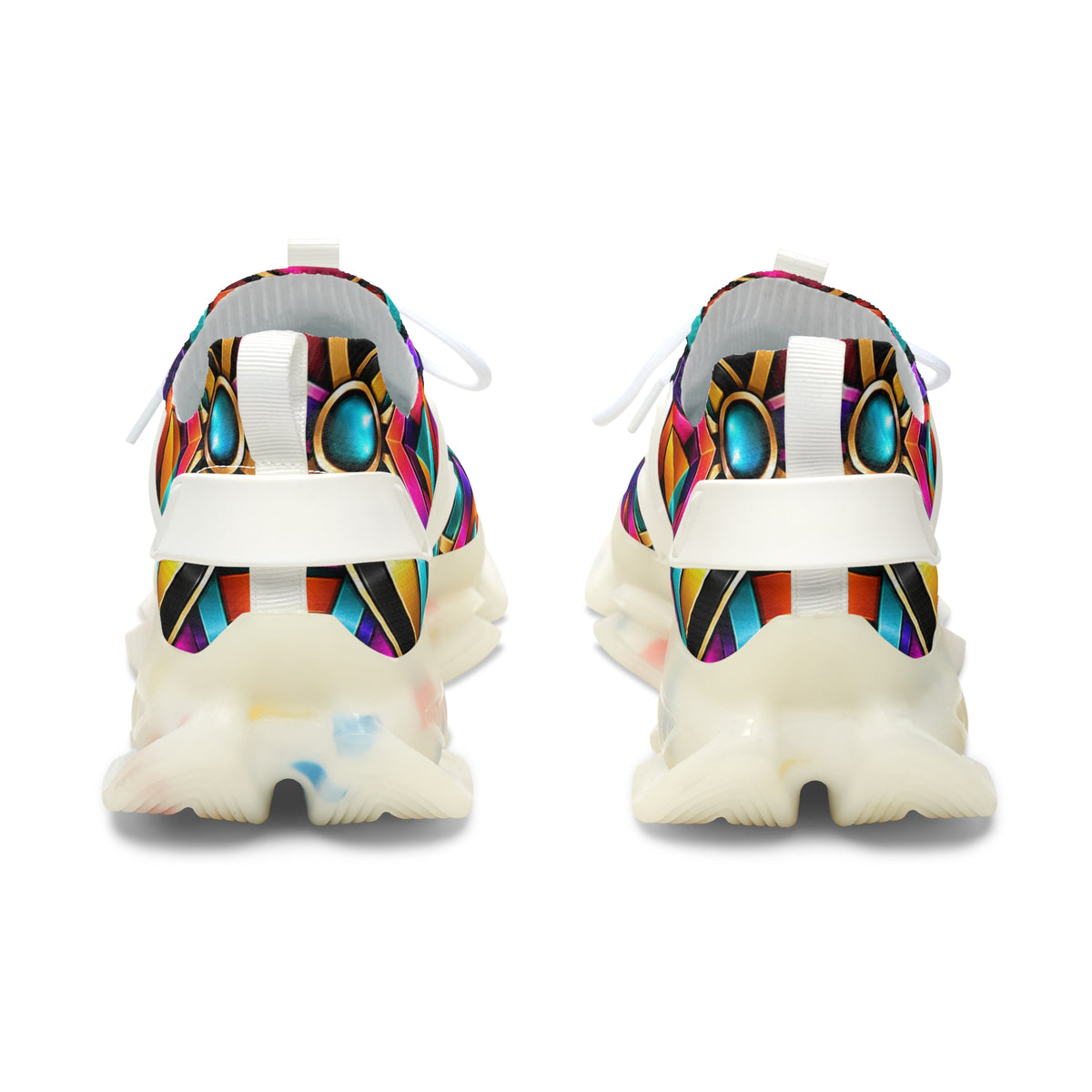 Colorful Geometric Pattern Sneakers | Women's Mesh Sneakers