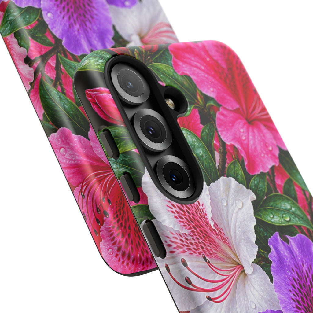 Floral Azalea Phone Case — Vibrant Pink & Purple Blossom Protection