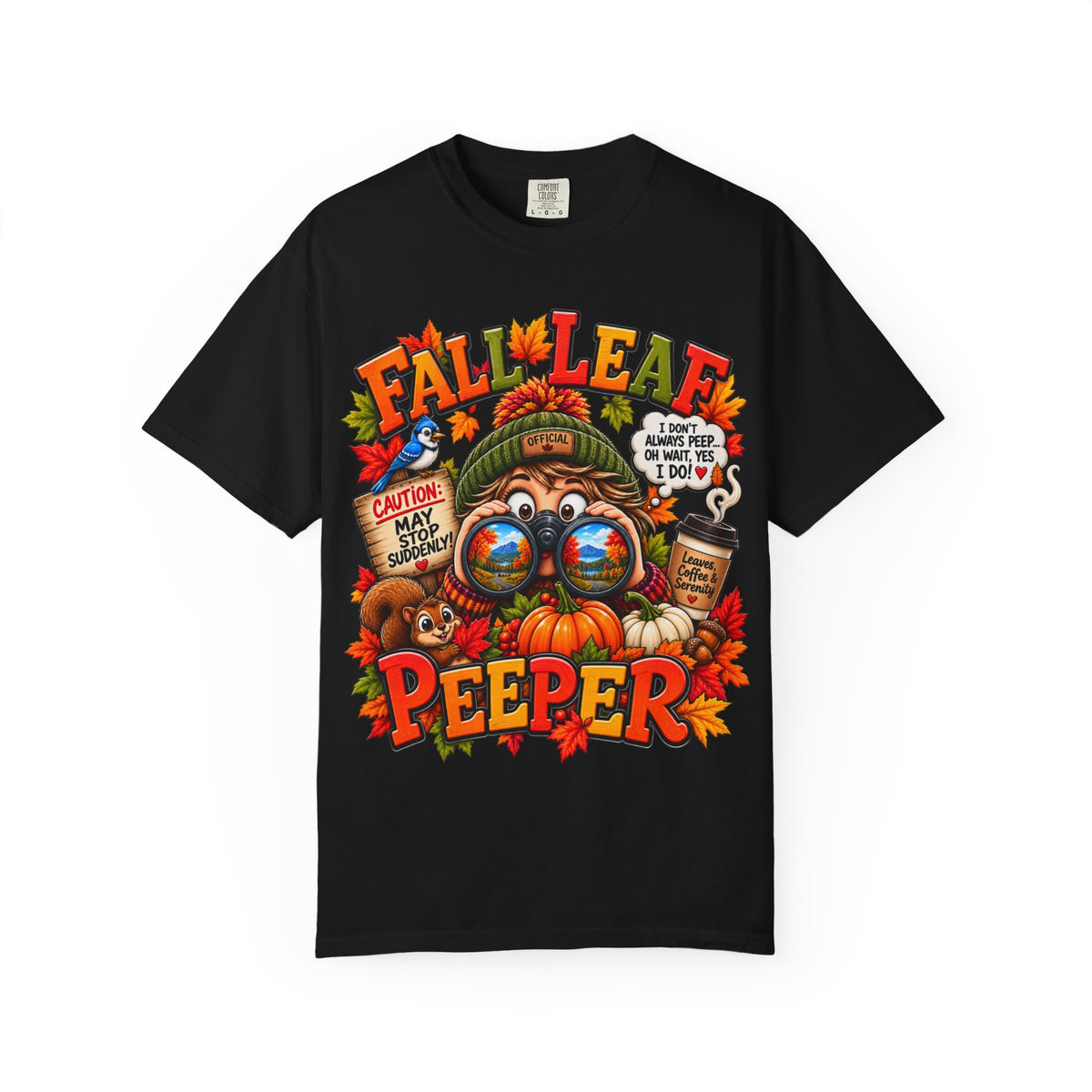 Fall Leaf Peeper T-Shirt — Funny Autumn Birdwatching Tee
