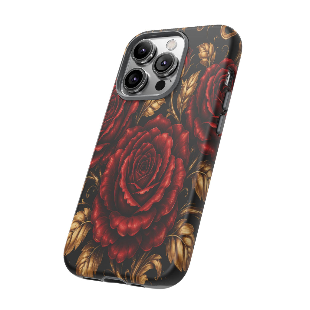 Tough Cases — Vintage Red Rose Floral Phone Case
