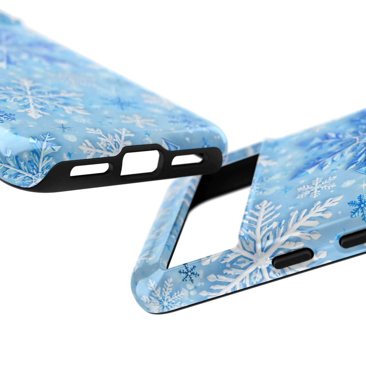 Winter Snowflake Tough Phone Case — Blue Holiday Protective Cover