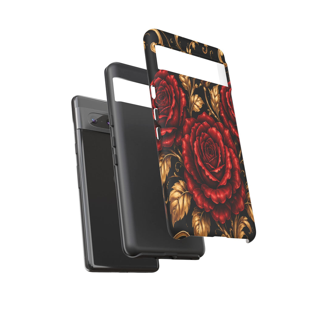 Tough Cases — Vintage Red Rose Floral Phone Case