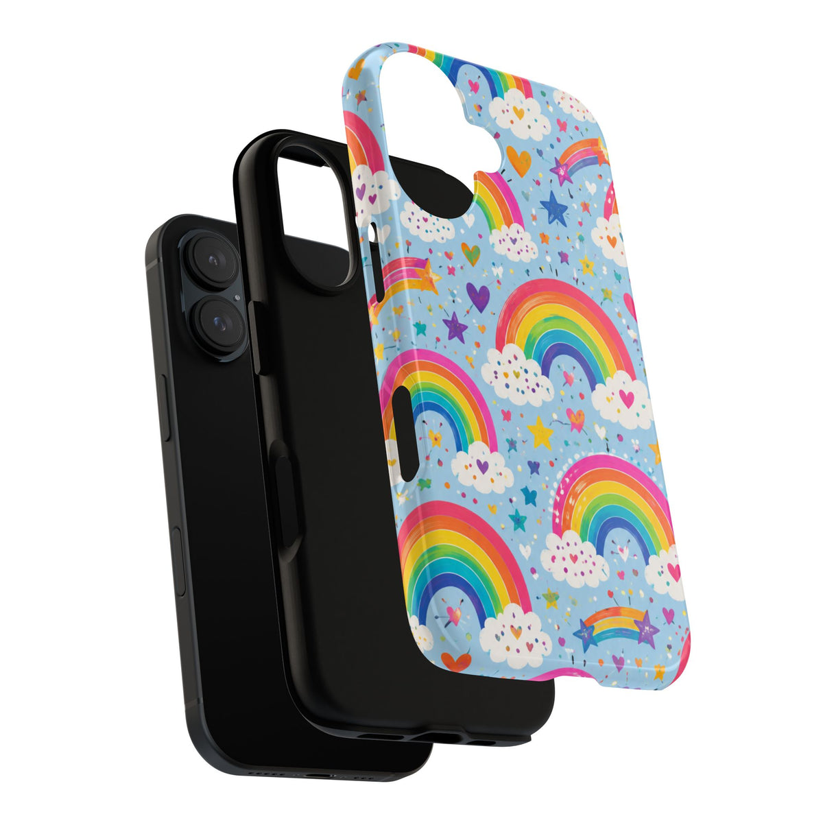 Rainbow Clouds Phone Case — Cute Pastel Rainbow Pattern Tough Case