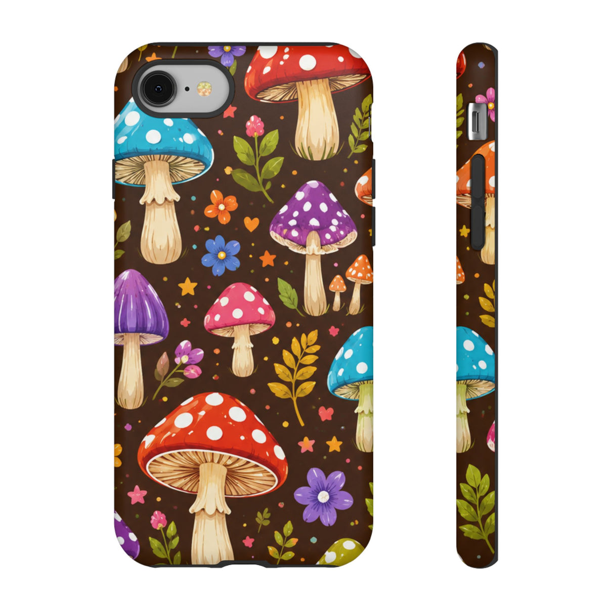 Colorful Mushroom Pattern Tough Case | Phone Cover, Woodland Fungi Design