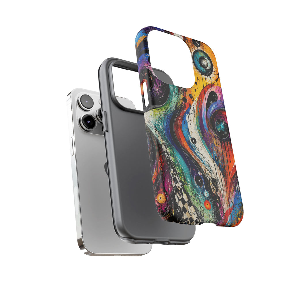 Abstract Cosmic Swirl Phone Case — Colorful Artistic iPhone Tough Case