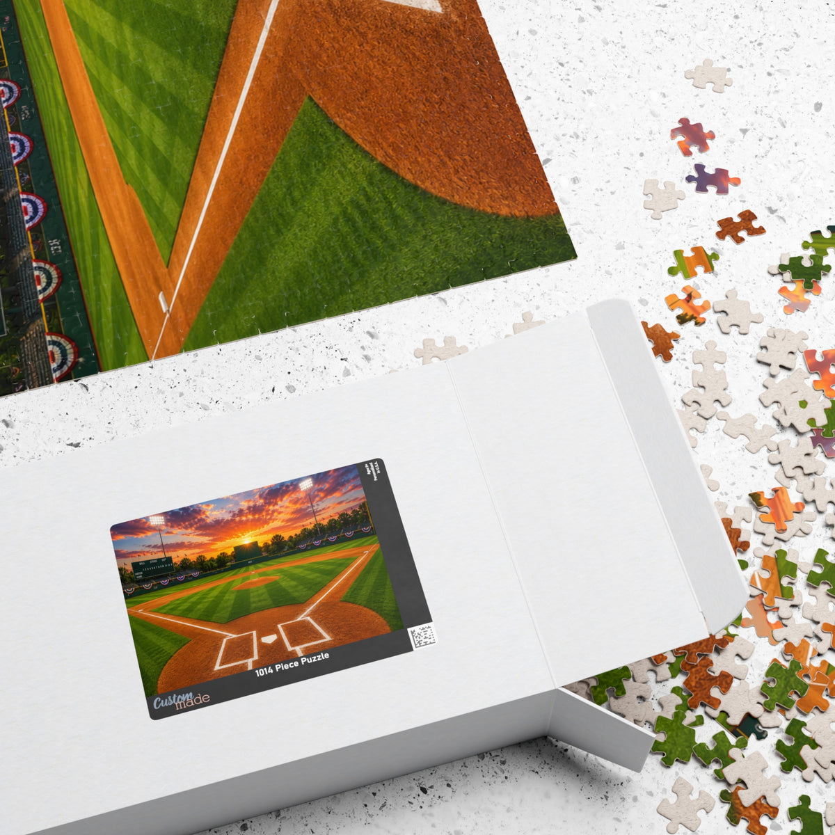 Sunset Baseball Field Jigsaw Puzzle — Stadium Scenery Puzzle (110/252/520/1014 pcs)