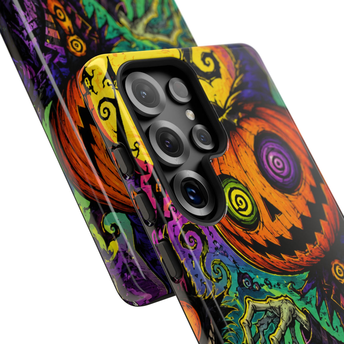 Halloween Pumpkin Skull Phone Case — Psychedelic Jack-o'-Lantern Tough Case