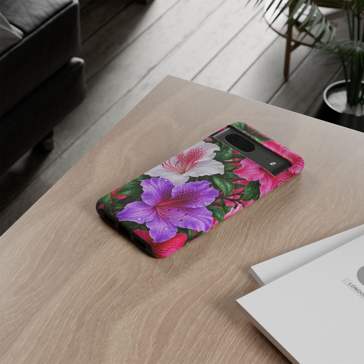 Floral Azalea Phone Case — Vibrant Pink & Purple Blossom Protection