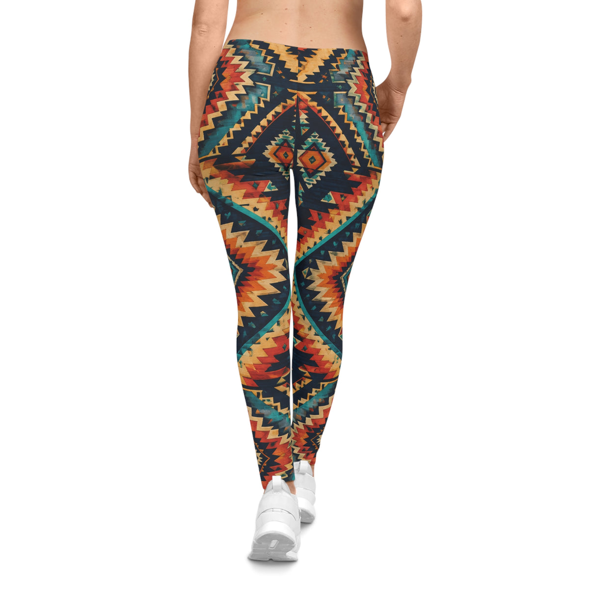 Southwest Aztec Print Leggings — Colorful Boho Tribal All-Over Print
