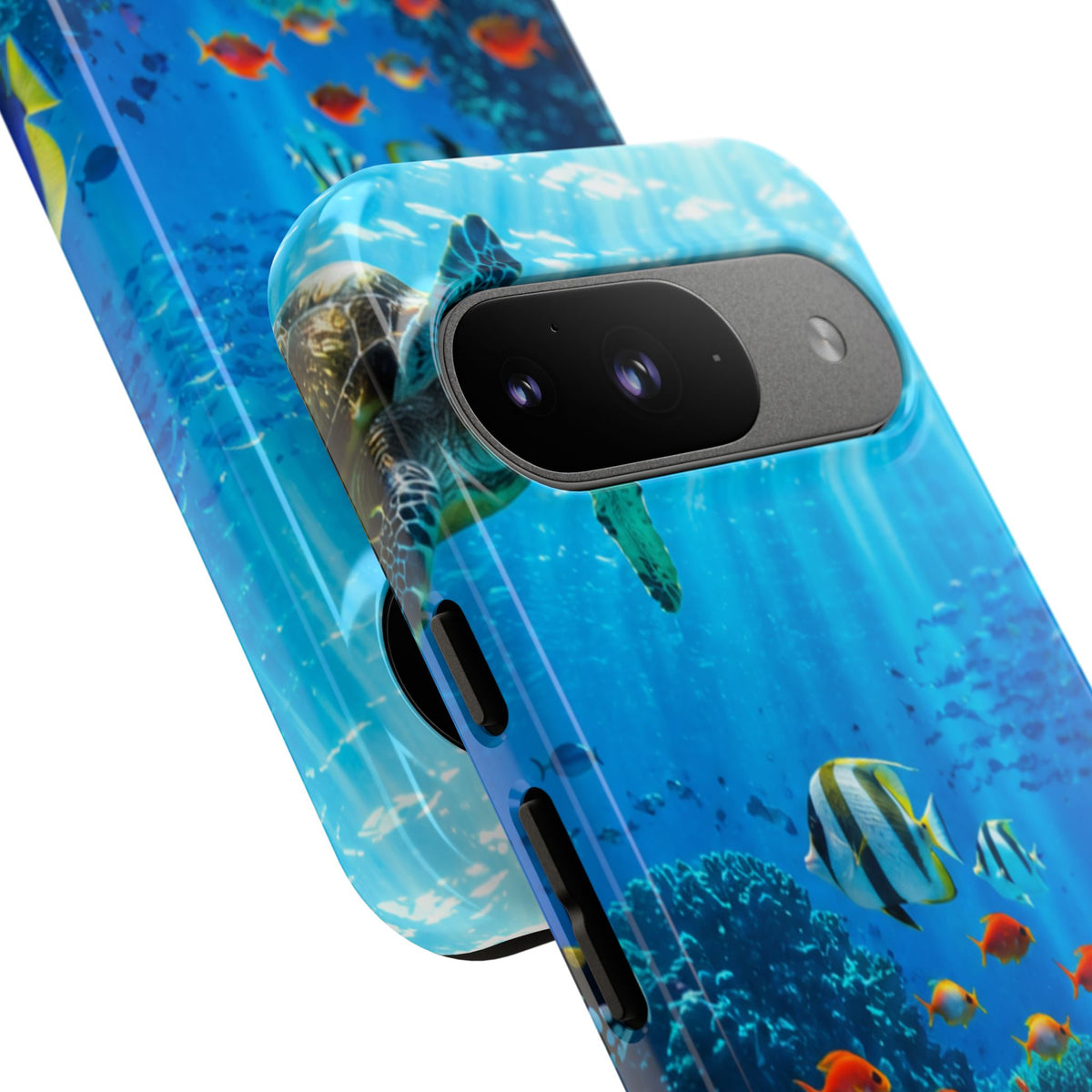 Underwater Ocean Life Tough Phone Case — Coral Reef & Sea Turtle Protective Cover