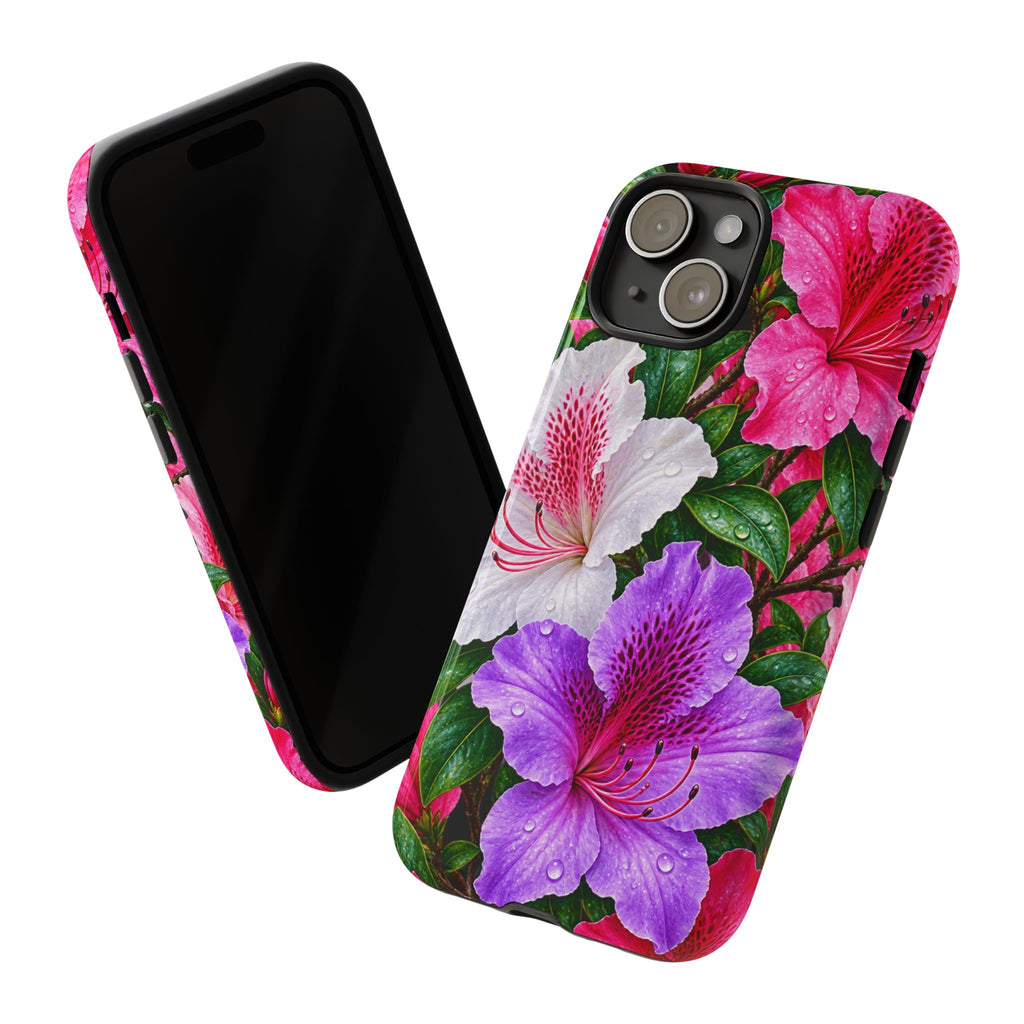 Floral Azalea Phone Case — Vibrant Pink & Purple Blossom Protection